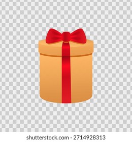 Gift box with a red ribbon ideal for celebrations, birthdays, holidays, gifting, surprise, special occasions, presents, packaging, festive decorations.
