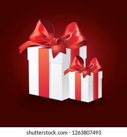 gift box with red ribbon vector