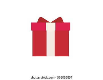 gift box with red and white ribbon