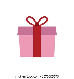 Gift box with ribbon.