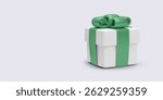 Gift Box with Ribbon in 3D Cartoon Style. Perfect for Celebration, Holiday, Surprise or Shopping Promotions. Clean Look with Bright Minimal Colors. Vector Illustration.
