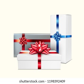 Gift box with ribbon and bow.