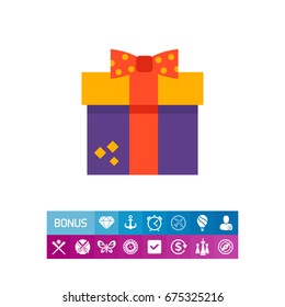 Gift box with ribbon and bow