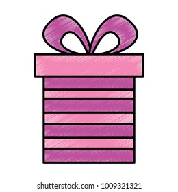 gift box with ribbon bow icon image 