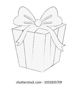 gift box with ribbon bow icon image