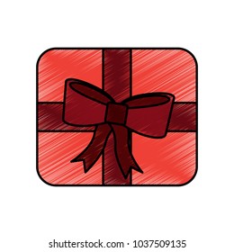 gift box with ribbon bow icon image 