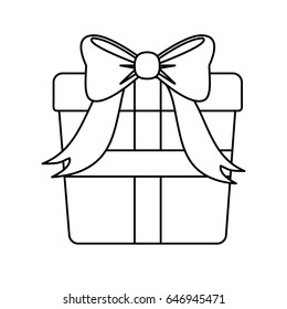 gift box with ribbon bow icon image 