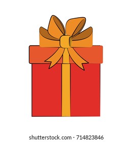 gift box with ribbon bow icon image 