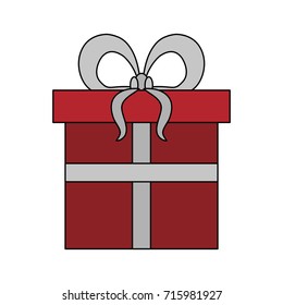 gift box with ribbon bow icon image 