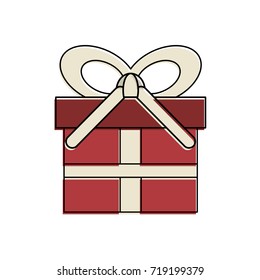 gift box with ribbon bow icon image 