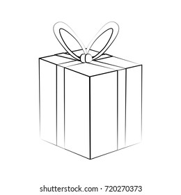 gift box with ribbon bow icon image