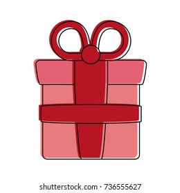 gift box with ribbon bow icon image 