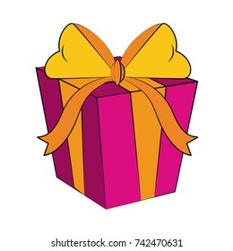 gift box with ribbon bow icon image 