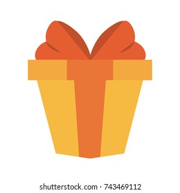 gift box with ribbon bow icon image 