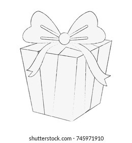 gift box with ribbon bow icon image