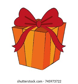 gift box with ribbon bow icon image