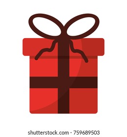 gift box with ribbon bow icon image 
