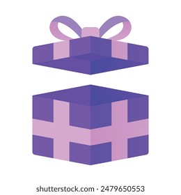 Gift Box with Ribbon and Bow isolated on white.