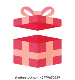Caja de regalo con cinta y arco aislado en blanco.