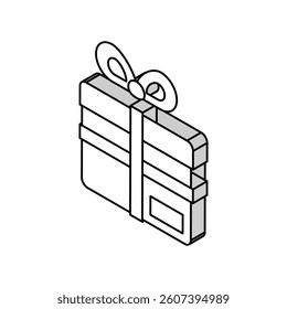 gift box with ribbon bow isometric icon vector. gift box with ribbon bow sign. isolated symbol illustration