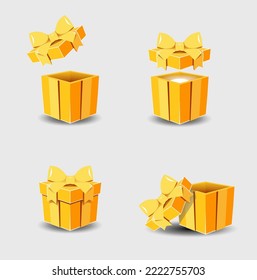 Gift box with a ribbon bow on a gray background.
Realistic vector icon for gift,
birthday or wedding banners