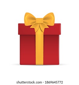 Gift box with ribbon and Bow. Vector illustration. Eps 10