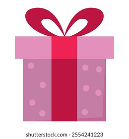 Gift box with ribbon and bow Vector