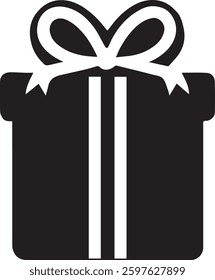 Gift box with ribbon and bow vector illustration for holiday