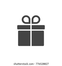 Gift Box With Ribbon And Bow Vector Icon