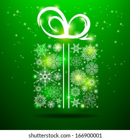 Gift box with ribbon. Christmas background. Vector Eps 10.