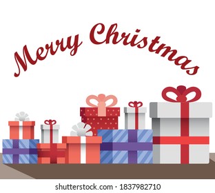 Gift box with ribbon. Christmas gift concept
