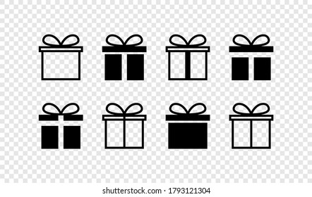 Gift box. Gift box with ribbon. Christmas gifts vector icons, isolated. Template surprise in web design. Vector illustration.