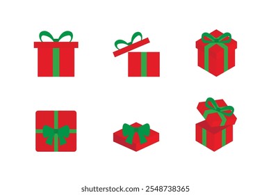 Gift box with ribbon decoration, vector illustration