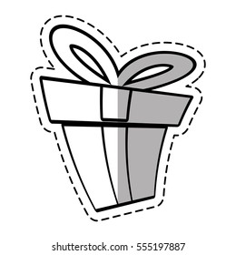 gift box ribbon elegant present linea shadow vector illustration eps 10