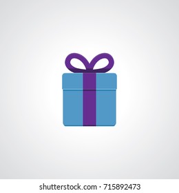 Gift box with ribbon. Flat design vector illustration.