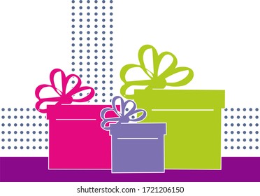 gift box with ribbon, greetings pattern