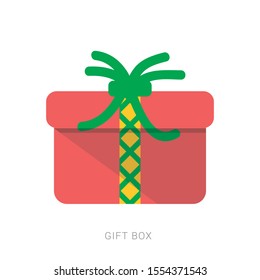 Gift box with ribbon icon, Gift card icon vector.