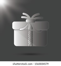 Gift box with ribbon icon, Gift card icon vector.