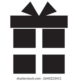 Gift box with ribbon icon. Christmas gift box icon illustration vector symbol. 