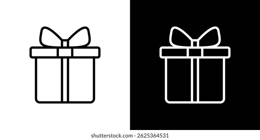 Caja de regalo con el movimiento del concepto del icono de la cinta en el fondo blanco