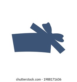 Gift box with ribbon. Icon flat design. Banners, graphic or website layout template. Blue color