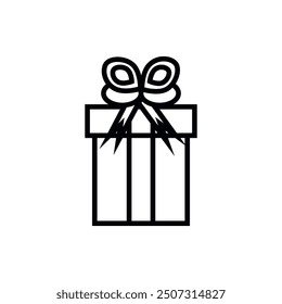 Geschenkbox mit Farbband-Symbol linearer Vektor