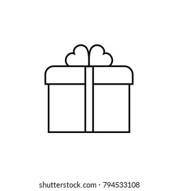 gift box with ribbon icon. Love and Valentine's Day element icon. Premium quality graphic design. Signs, outline symbols collection icon for websites, web design, mobile app on white background