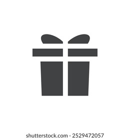 Caja de regalo con el símbolo del Vector simple del icono de la cinta