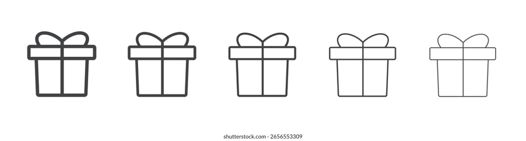 Gift box with ribbon icon simple illustration logo art