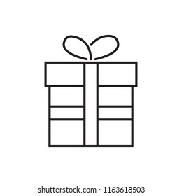 Gift box and ribbon icon vector illustration. 