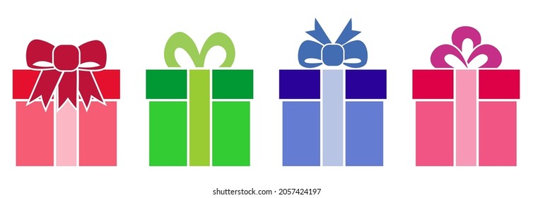 gift box with ribbon icon vector sign symbol