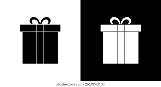 Gift box with ribbon icon vector, solid logo illustration, pictogram