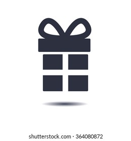 Gift box with ribbon icon, vector illustration.