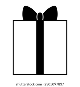 Gift box with ribbon isolated icon